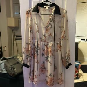 Forever 21 Cream Embellished Tiered Midi Sundress